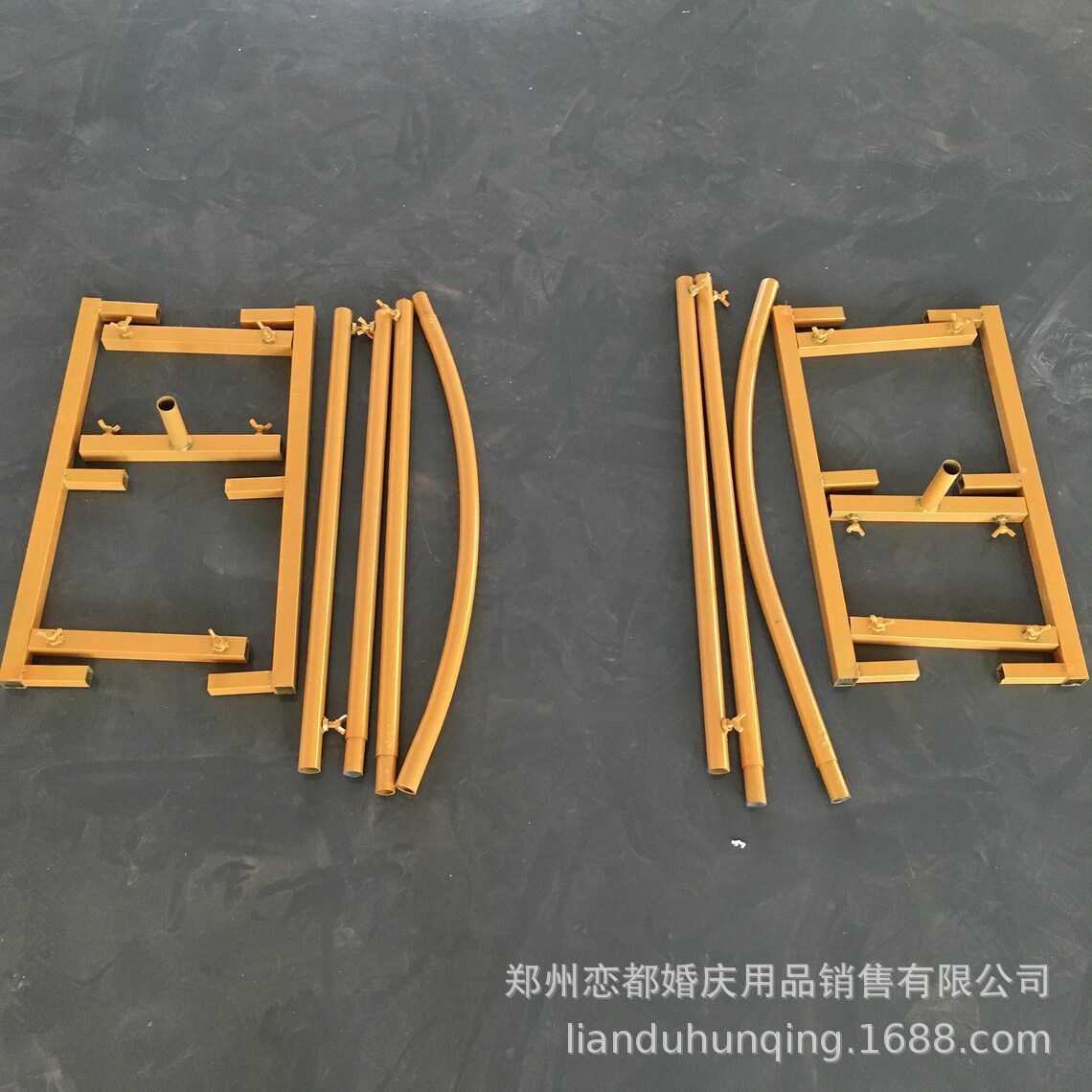 新款婚庆铁艺单管圆环几何背景装饰拱门心形架子架子月牙拱门婚礼