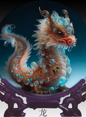 卡通密胺耐摔装饰摆盘十二生肖桌面成人可爱金牛小狗儿童吉祥摆件