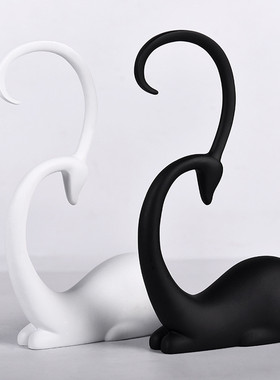 创意欧式酒柜电视柜软装家居树脂工艺品情侣对鹿喜庆客厅装饰品