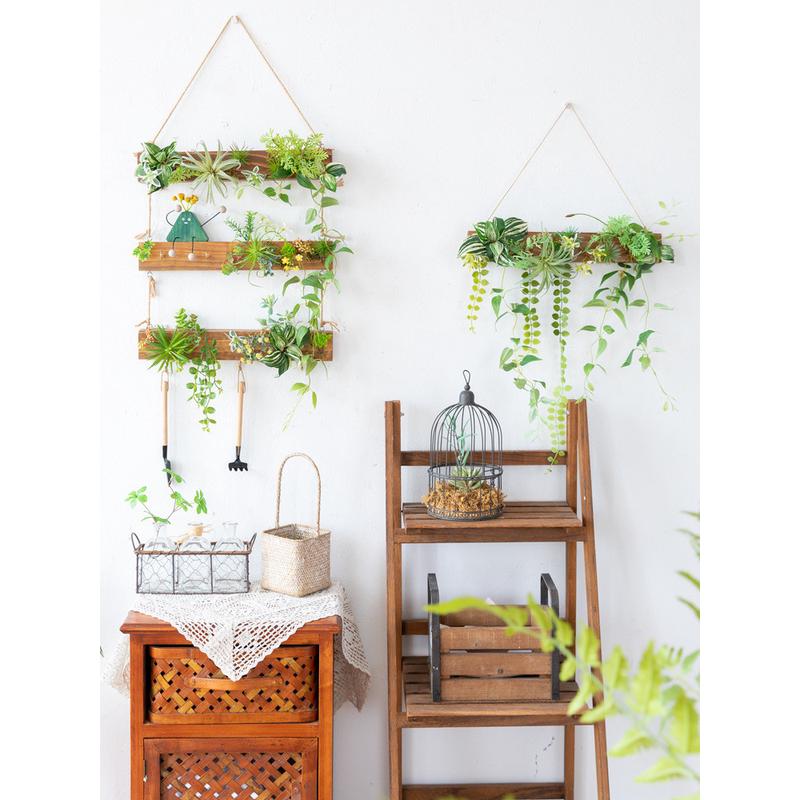 sw1c批发阿楹墙面装饰风阳台原木挂钩庭院花园布置卫生间遮丑绿