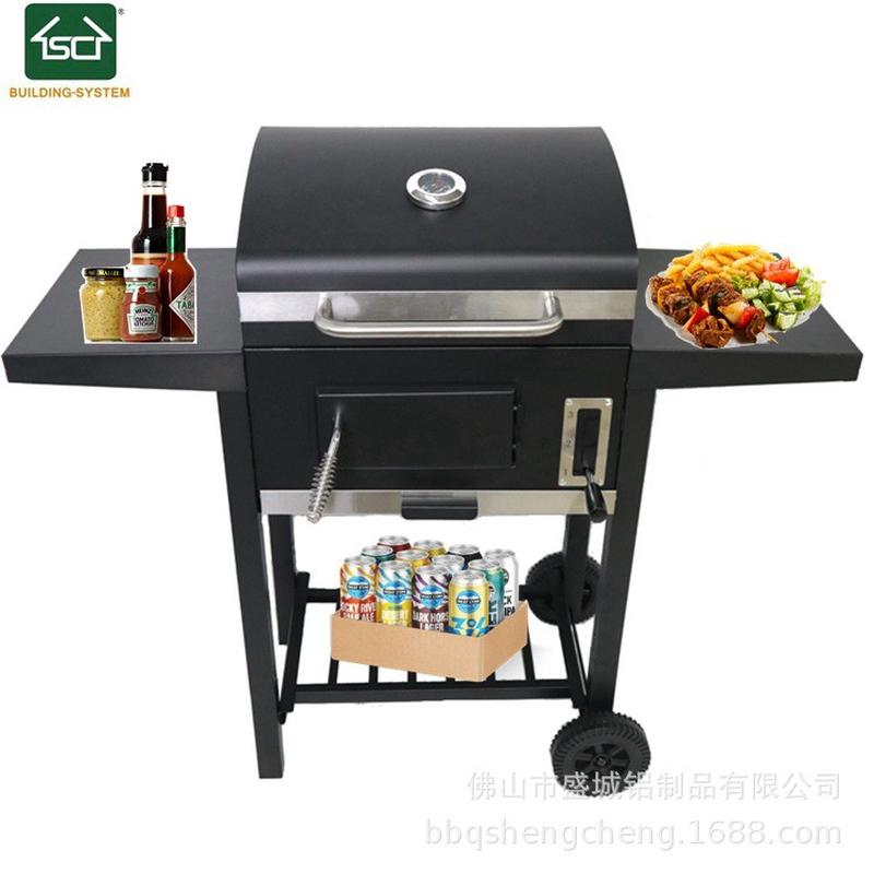 烧烤炉户外家用庭院露营美式焖烤羊腿BBQ加厚无烟木炭烧烤架