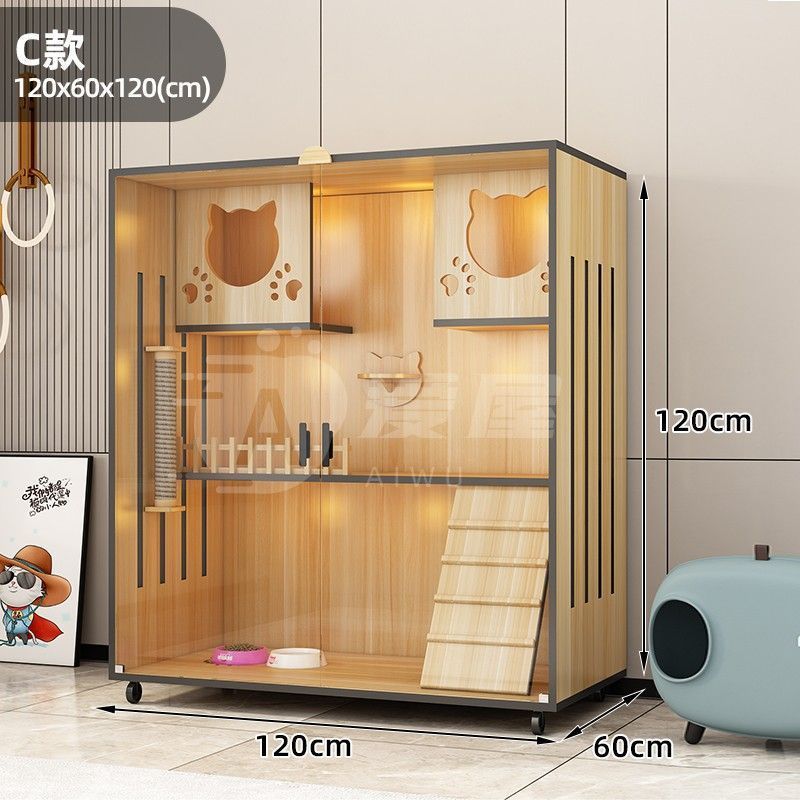 柜子猫猫别墅猫屋猫舍双层宠物房猫笼家用室内全包围超大自由空间