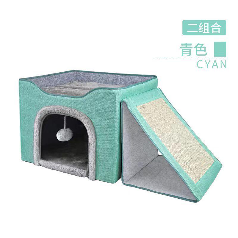 工厂直销猫窝冬季保暖四季通用封闭式室内超大号猫屋储物双层别墅