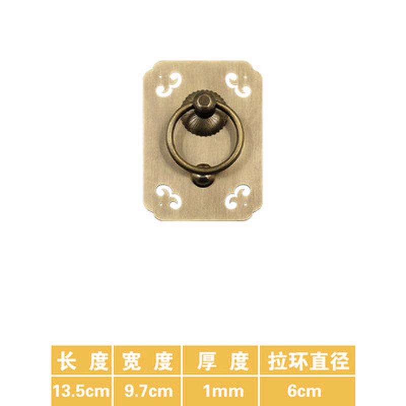 别墅仿古实木大门黄铜方形门环拉手复古老式新中式双开门把手配件