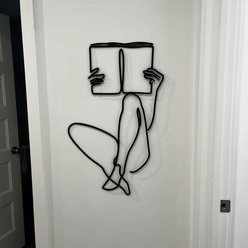 极简主义线条艺术金属墙壁装饰家庭壁挂式几何壁饰装饰品立体