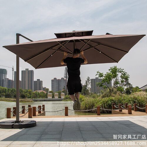 遮阳伞商用花园庭院雨伞室户外摆摊液压香蕉伞大太阳伞露台遮阳蓬