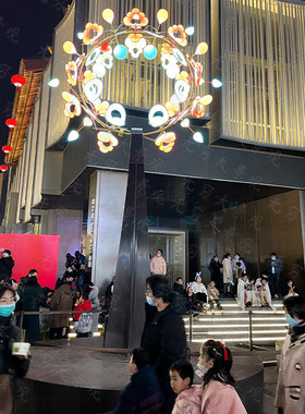 热销不锈钢风动雕塑场景商场广场景区打造风能旋转发光景观美陈设