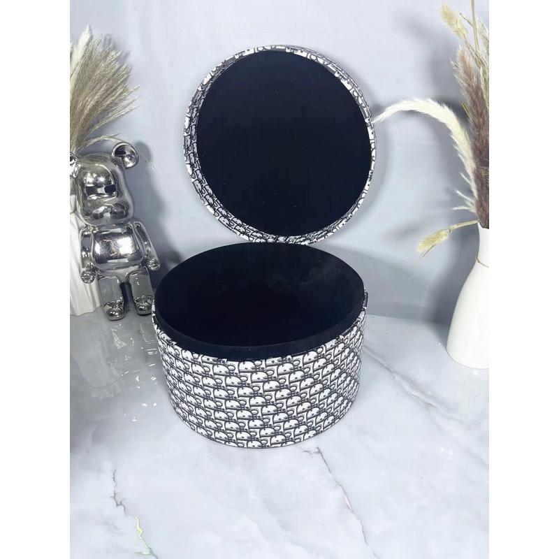 收纳盒衣帽间样板房圆形收纳箱储物盒软装饰品桌面摆件儿童房装饰