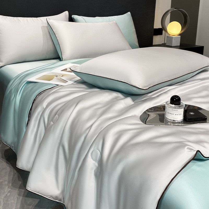 厂家纯色100支莱赛尔天丝夏凉被四件套薄被子空调被夏天夏季冰丝