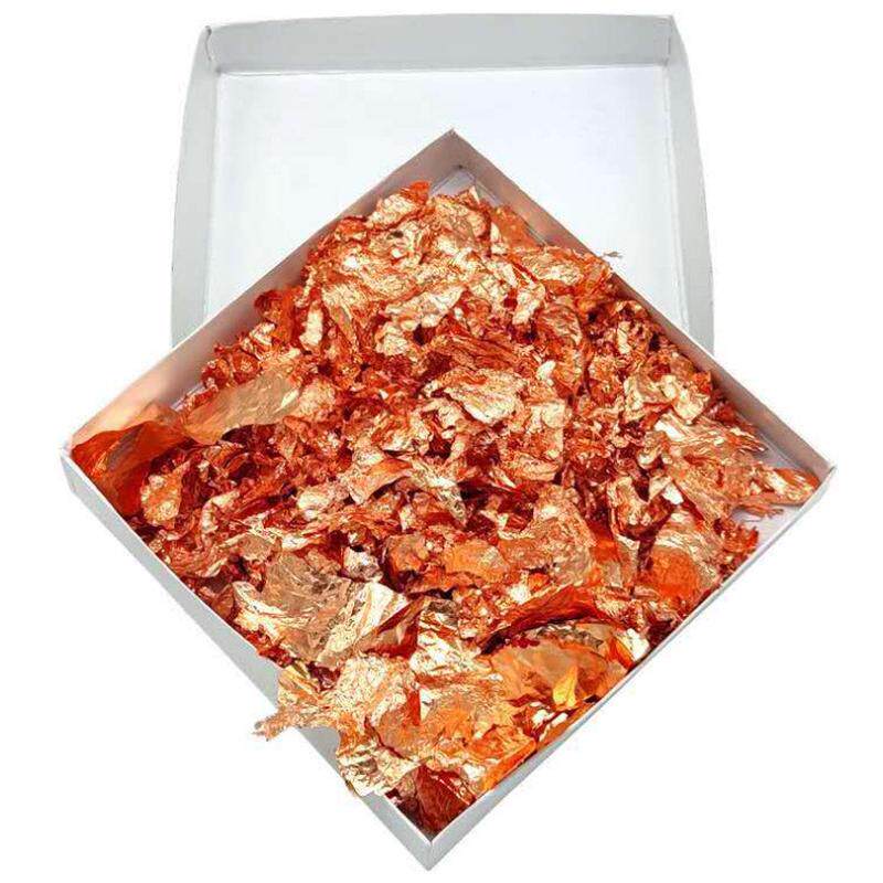 【紫铜箔背景-1kg】玫瑰金箔装修吊顶碎墙贴箔绘画装饰仿金箔碎箔