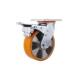 重型铁芯聚氨酯pu脚轮静音机械铝芯pu轮工业耐磨脚轮5寸万向轮子