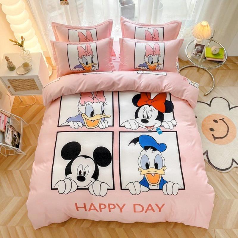 新款卡通全棉磨毛四件套儿童三件套学生宿舍床单被罩床上用品代发
