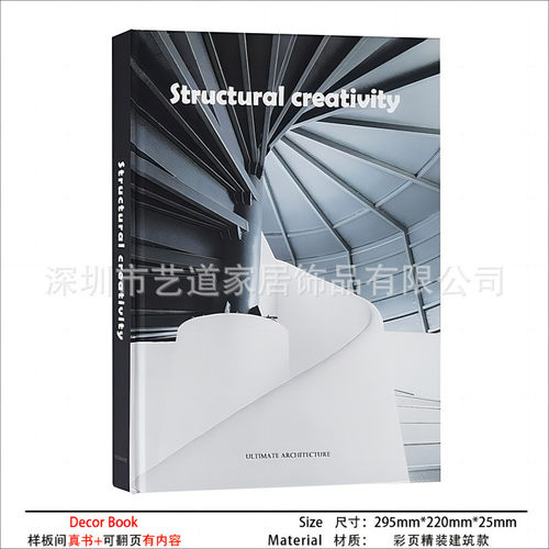 新款高颜值轻奢样板房英文装饰书房真书杂志翻页装饰品可摆件真书