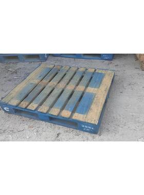 四面板卡物流托盘集保实力仓储周转木栈叉板木托盘蓝色1米*1.2米