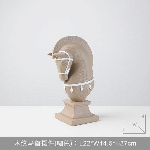 欧式高档复古家居马头摆件酒柜装饰品客厅玄关摆件动物树脂工艺品
