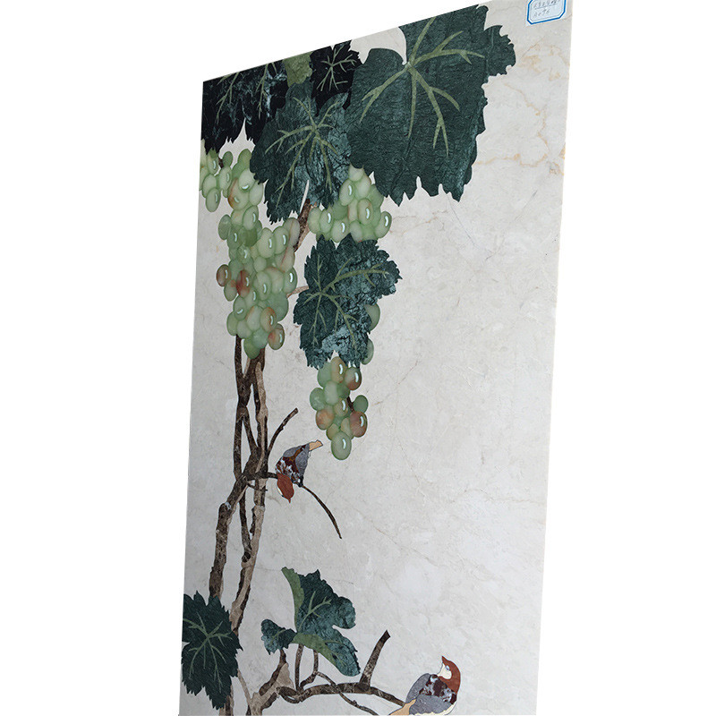 云浮天然石材大理石葡萄园水刀拼画拼花别墅客厅背景墙装饰画
