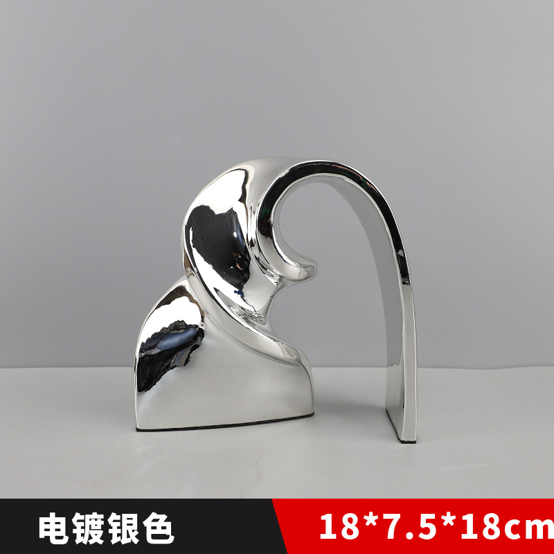 现代简约创意异形扭曲飘带艺术样板间家居摆件抽象客厅电视柜新款