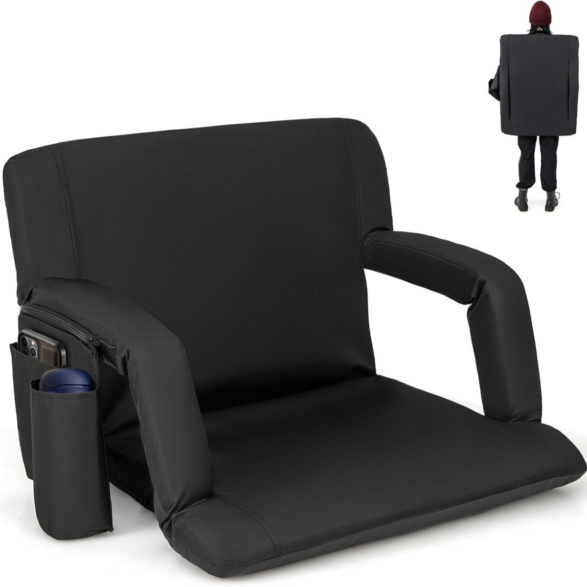 厂家直销看台椅可背折叠usd加热扶手椅地板椅耐磨防水便携式