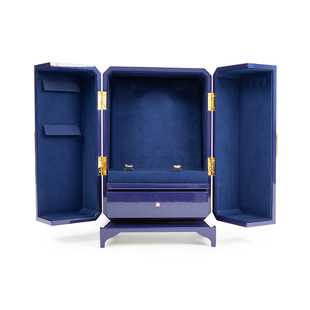 定制仿古衣柜收藏箱内藏洒金丝印和点图案珠宝礼品木盒珠宝收纳盒