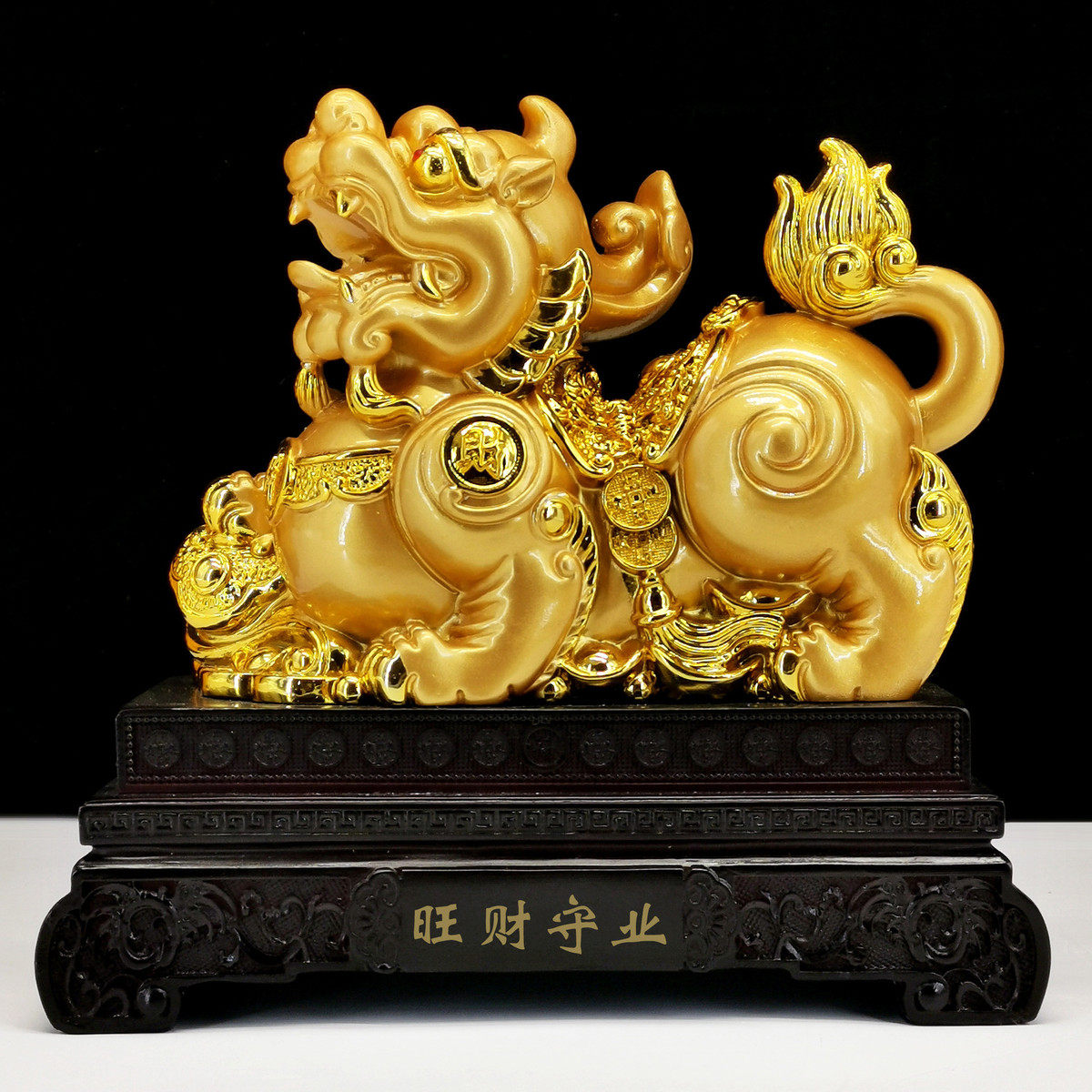 大号装饰品貔貅摆件一对树脂皮丘摆设店铺开业礼品办公室客厅招财