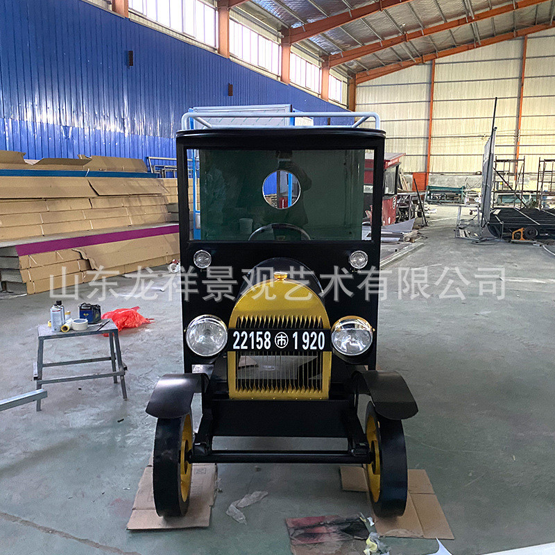 热销网红复古风老爷车模型道具餐车景观车道具工艺品金属车模型摆
