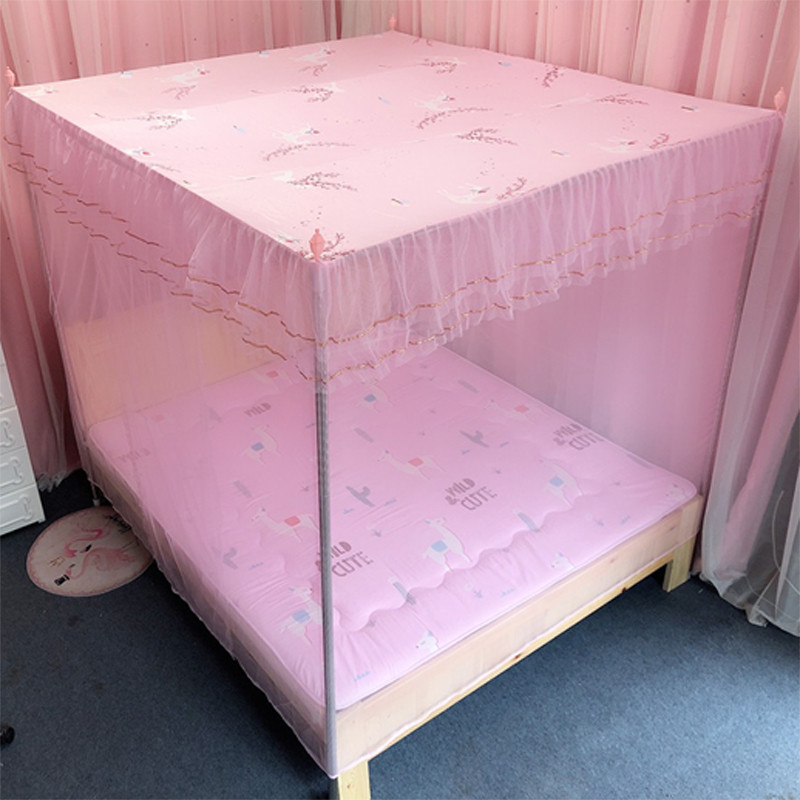 q683不落地防尘顶单开双人床蚊帐公主风老式加密家用单门1.5米/1.