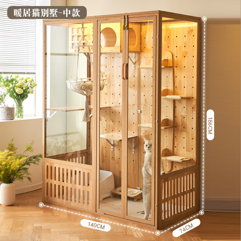 猫别墅猫笼家用全景超大空间猫玻璃豪华室内大型猫咪别墅房子猫屋