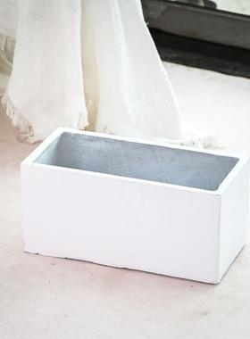 水泥盆花盆长方形种植箱花箱户外室内镁泥花盆落地北欧正方形花盆