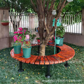 防腐木围树椅小区休息凳子圆形休闲户外防腐木公园椅围树凳椅庭院