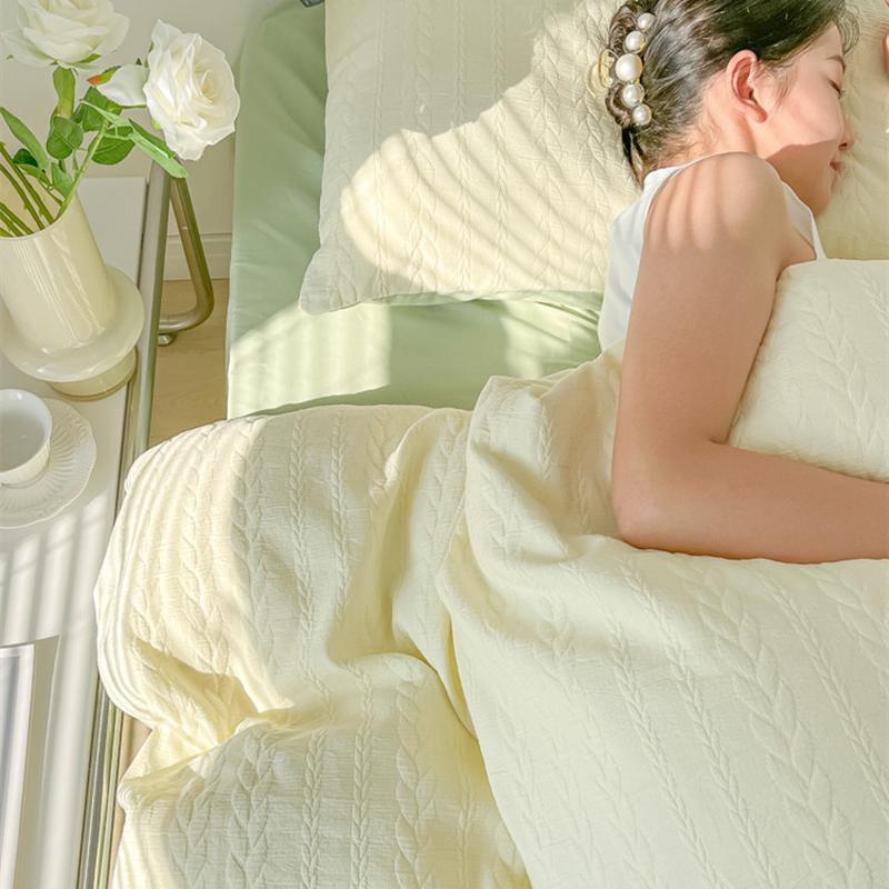 bb4c批发双层纱水洗棉床上四件套ins风春夏小清新床单被套宿