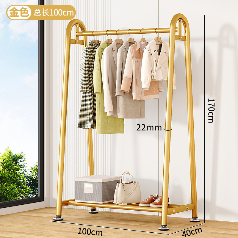 新款晾衣架落地折叠阳台卧室挂衣架子简易室内单杆式衣帽架