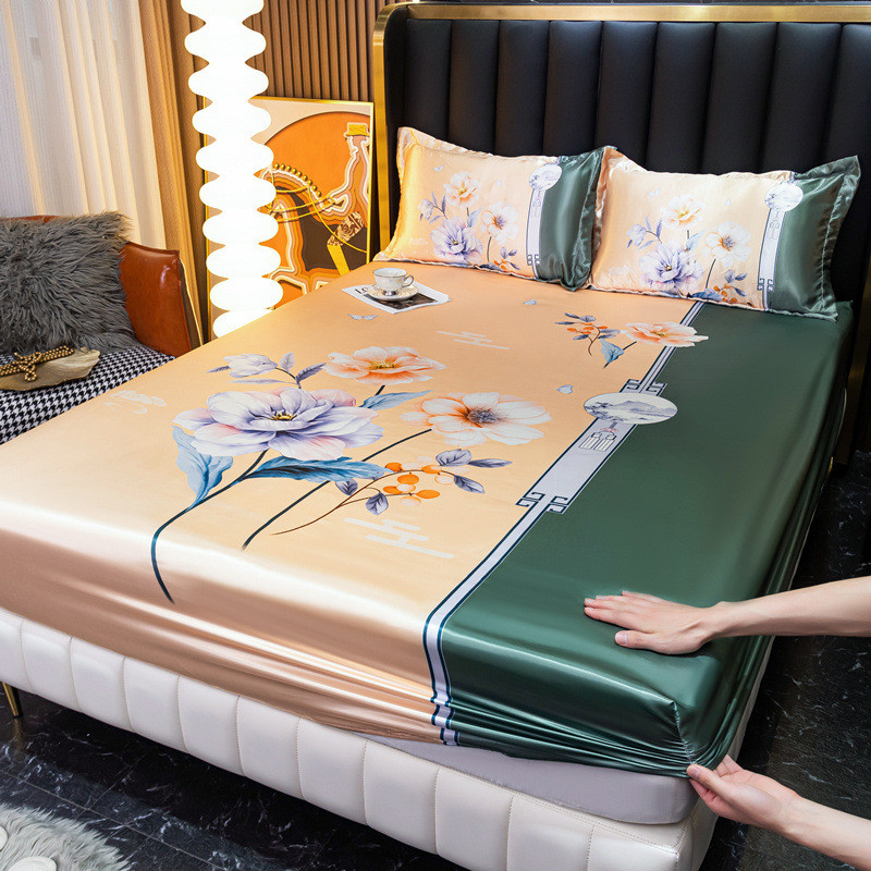 d4q8批发夏季冰丝床笠单件双人1.8米床套床罩防尘席梦思床垫保护