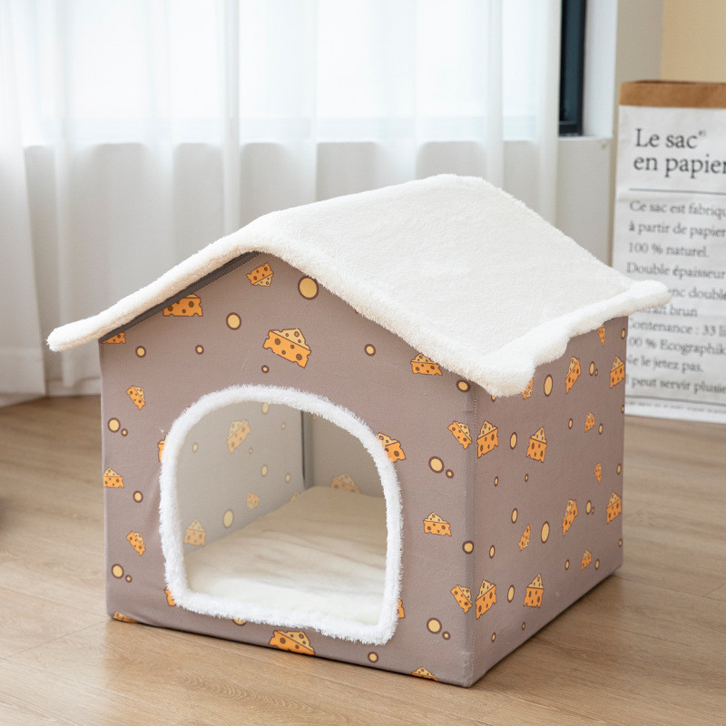 猫窝冬季保暖猫咪安全屋别墅小型犬狗窝狗屋可拆洗房子型四季通用
