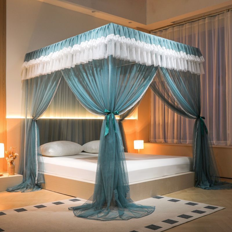 双层纱宫廷落地蚊帐家用卧室2024新款1.5m三开门公主风1米8双人床
