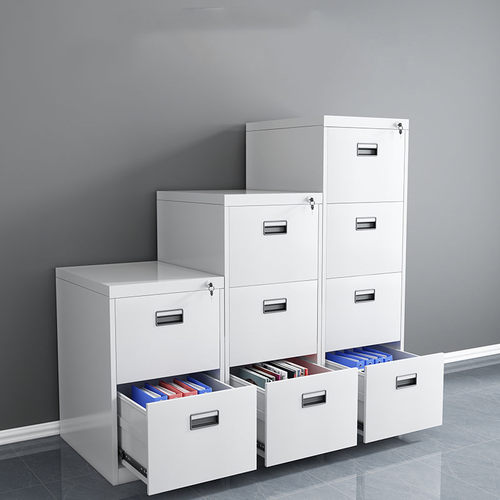 加厚办公铁皮挂劳文件柜A4FC卡箱挂捞柜抽屉档案带锁二三四斗矮柜