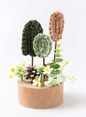 btv4阿装森系玄关木质造景蘑菇厨房绿植摆件自助餐厅幼儿园小楹