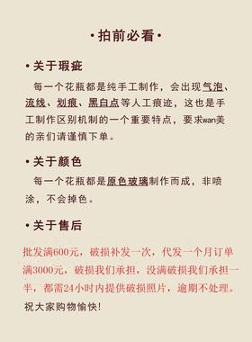 轻奢样板间冰裂纹玻璃花瓶美式水培现代创意装饰品客厅插花摆件