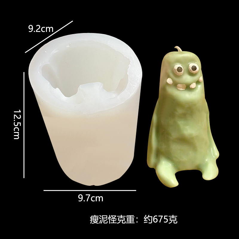 泥土怪蜡烛模具硅胶手工diy材料小众可爱伴手礼萌家居香薰摆件呆
