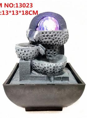 摆设树脂喷泉工艺品简约几何流水厂家直销办公桌面摆件