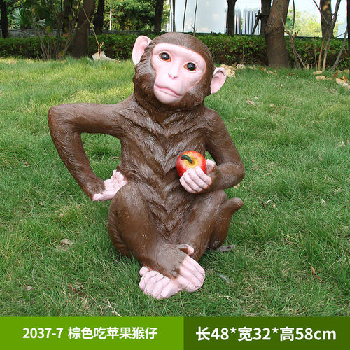 园林景观雕塑假山动物园装饰景区庭院美陈树脂玻璃钢仿真猴子摆件