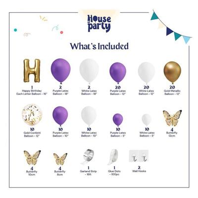 紫色白色五彩纸屑气球生日迎婴派对订婚性别揭示背景派对