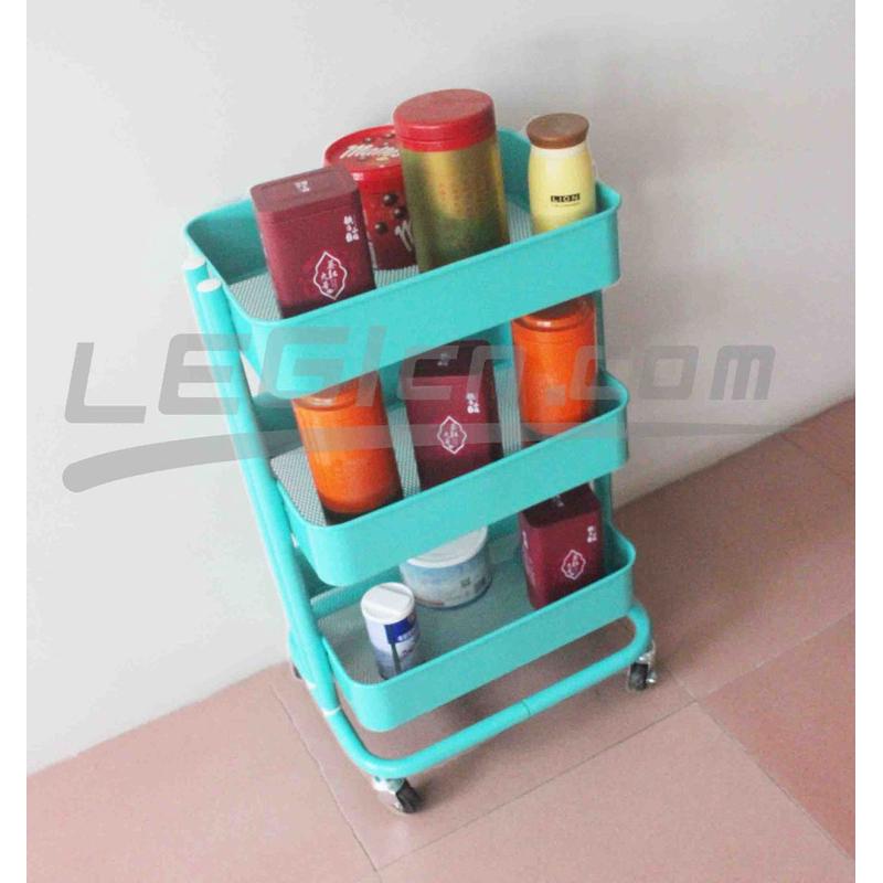 热销三层架可移动手推车置物架落地带轮厨房适宜小推车置物架