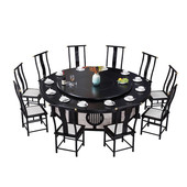 厂家新中式 包厢酒店电动餐桌实木旋转大圆桌饭店圆形餐桌