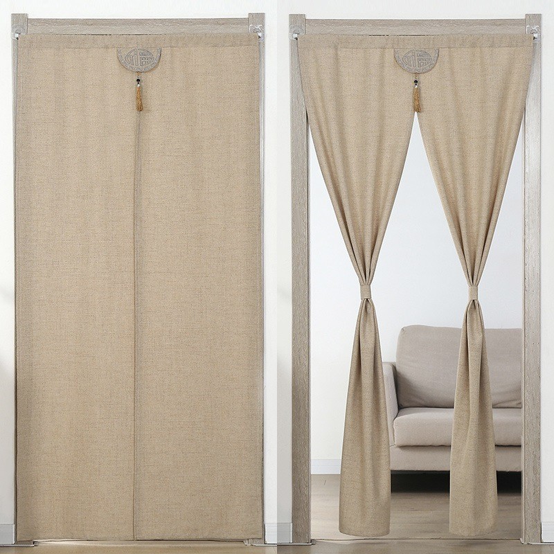 布艺门帘隔断帘空调防免打孔家用隔热挡风厨房试衣间厕所卧室冷气