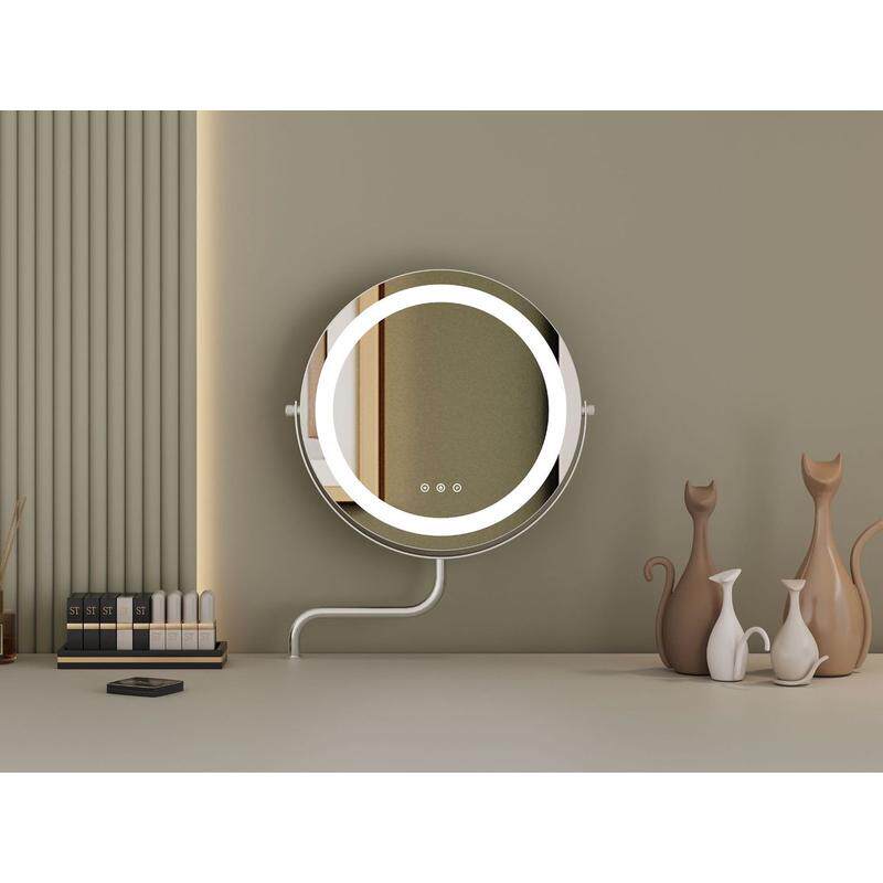 2024新款LED智能触摸伸缩折叠摇臂化妆镜led化妆镜梳妆台化妆镜