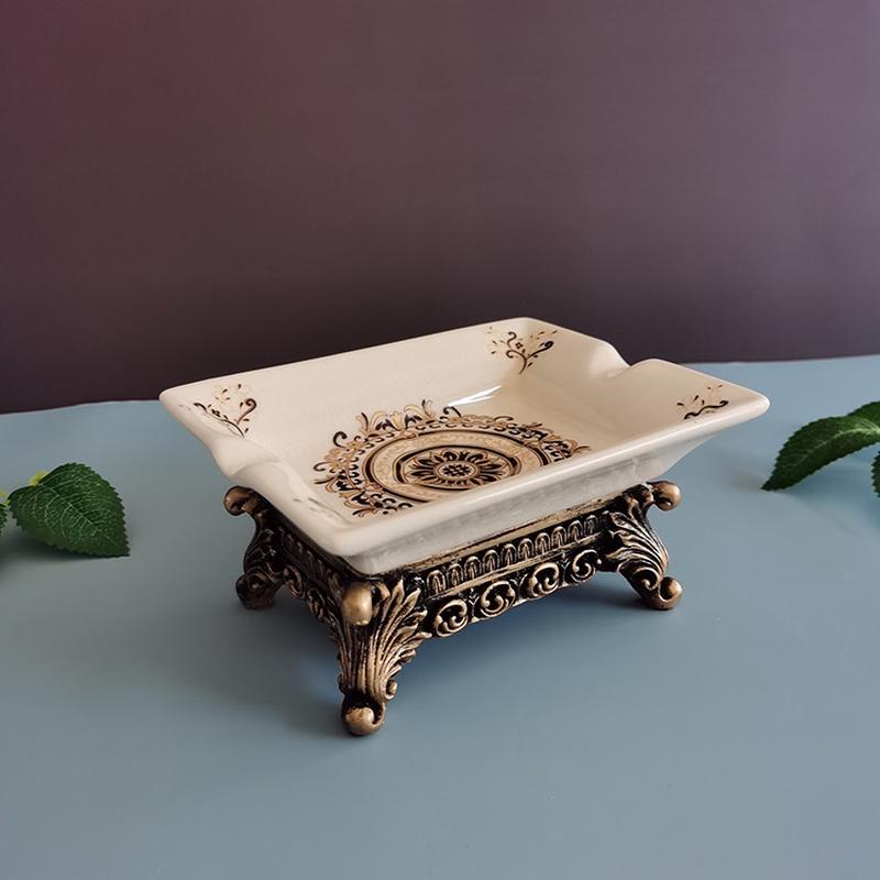 欧式创意陶瓷肥皂盒浴室厨房复古托香皂碟酒店民宿皂烟灰缸收纳架