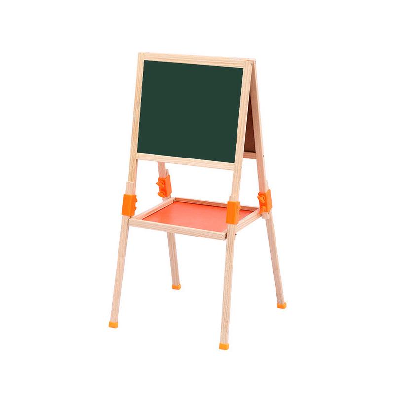 厂家直售儿童实木小无尘可调节升降画架双面磁性写字画板小黑板