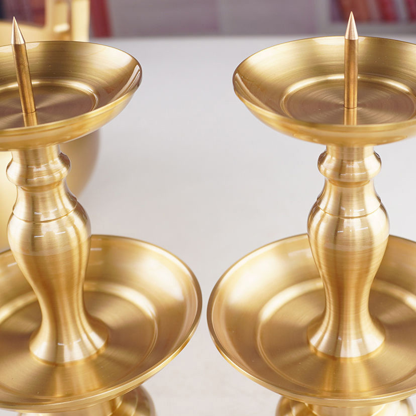 厂家批发黄铜佛事铜蜡台蜡台制作用品金属工艺品摆件