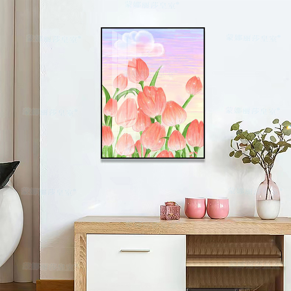 热销热销郁金香十字绣2022新款线绣客厅小幅卧室画小件餐厅自己绣