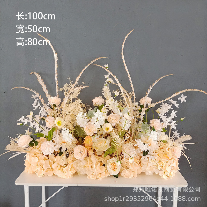 新款仿真花婚庆路引成品森系绢花迎宾花艺t台花排布置绿植仿真花